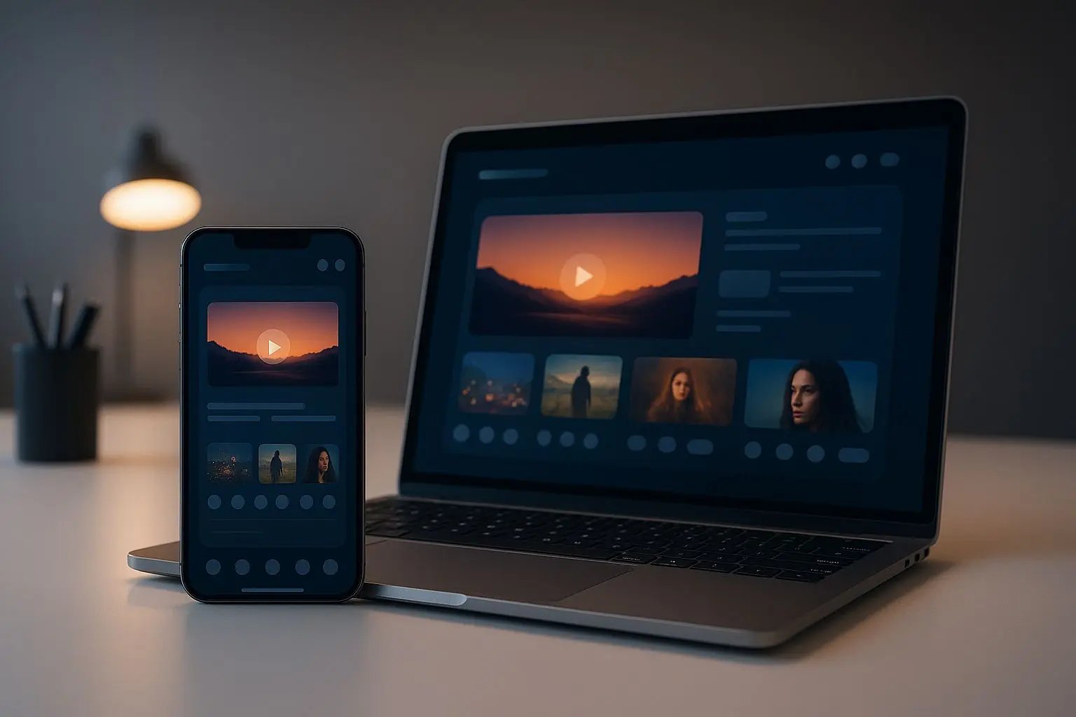 Android phone and laptop showing similar platform interfaces