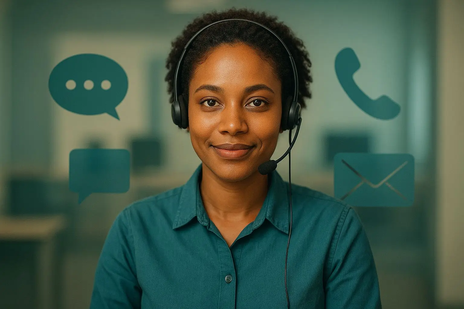 Support operator with headset and contact icons for BetX Ethiopia help page