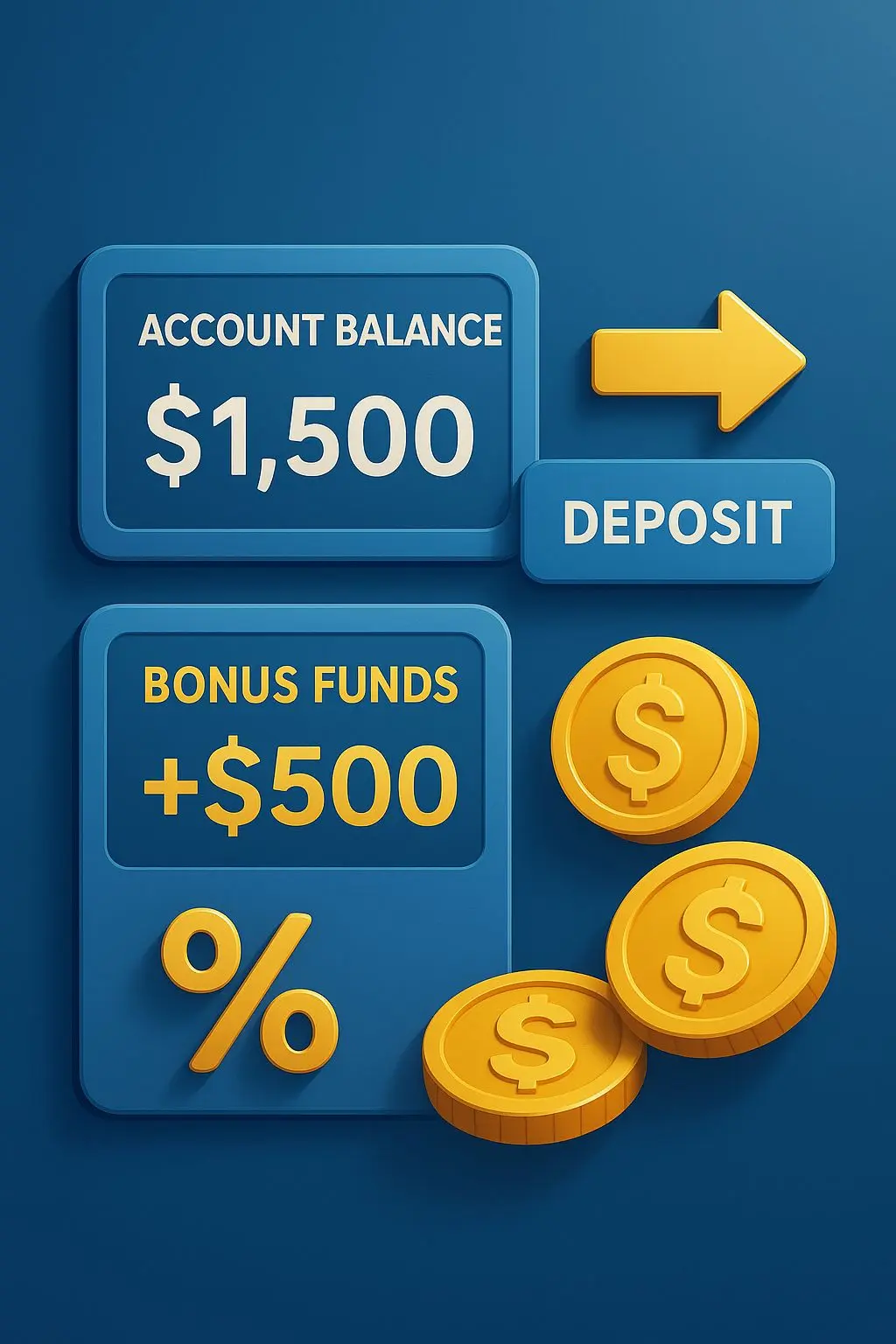 Diagram showing deposit plus bonus process on an online gaming account