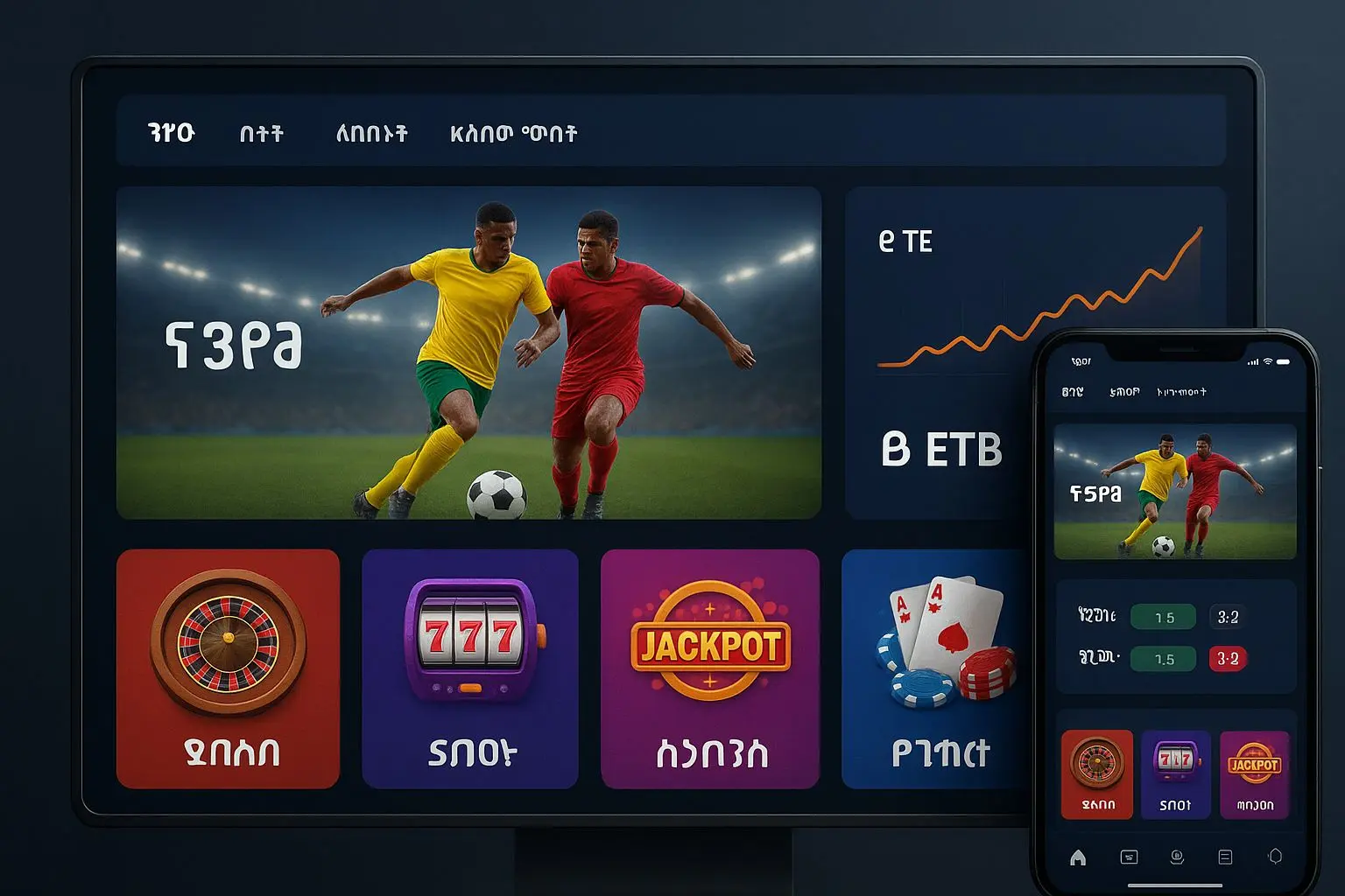 BetX Ethiopia Platform Overview Overview of a gaming platform with virtual games, slots, and ETB-focused interface