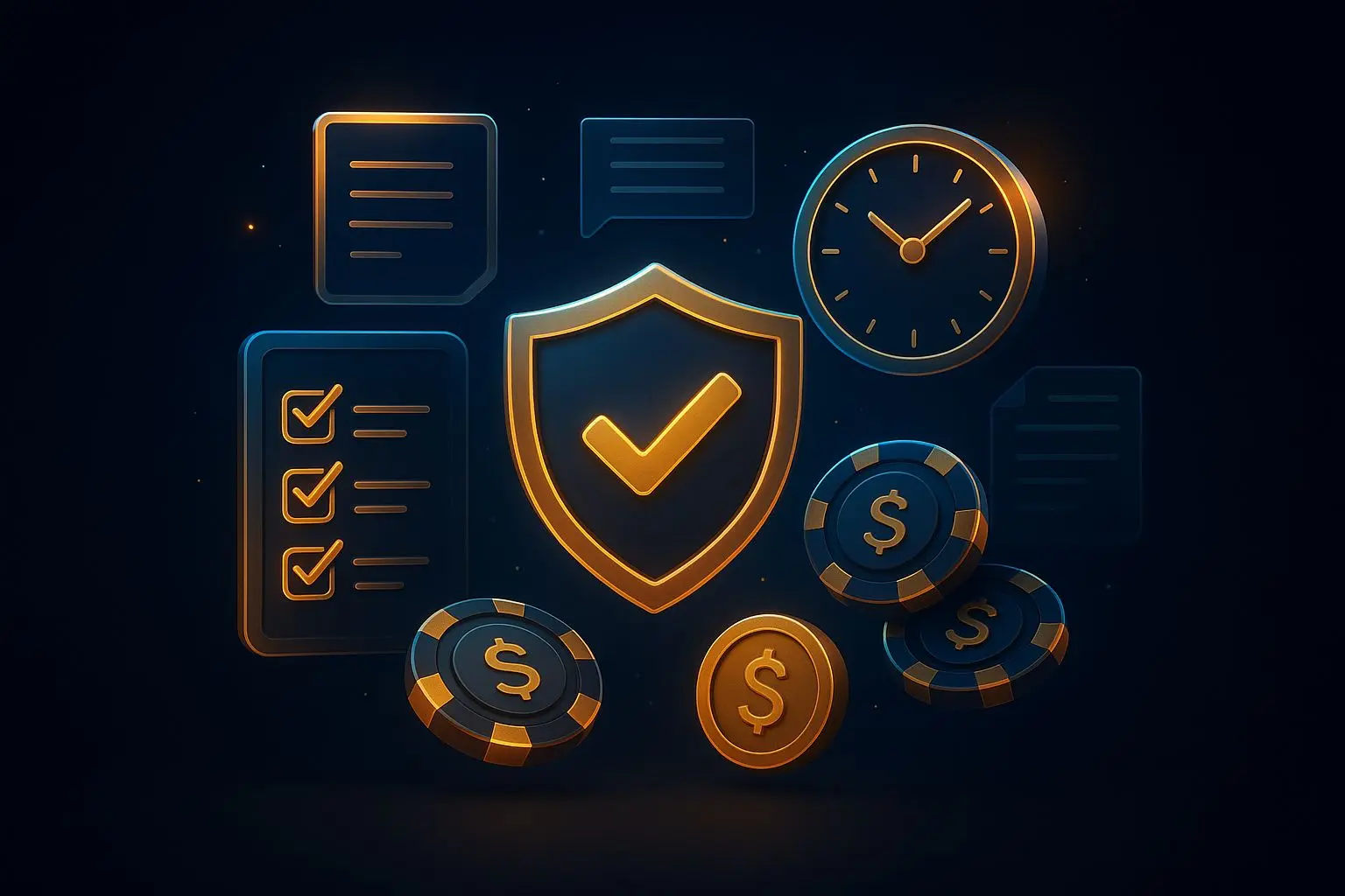 Visual concept of bonus terms, time limits and account rules