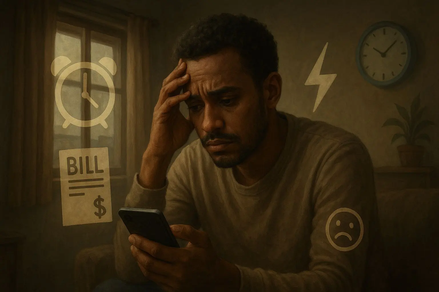 Worried adult player noticing warning signs of harmful play