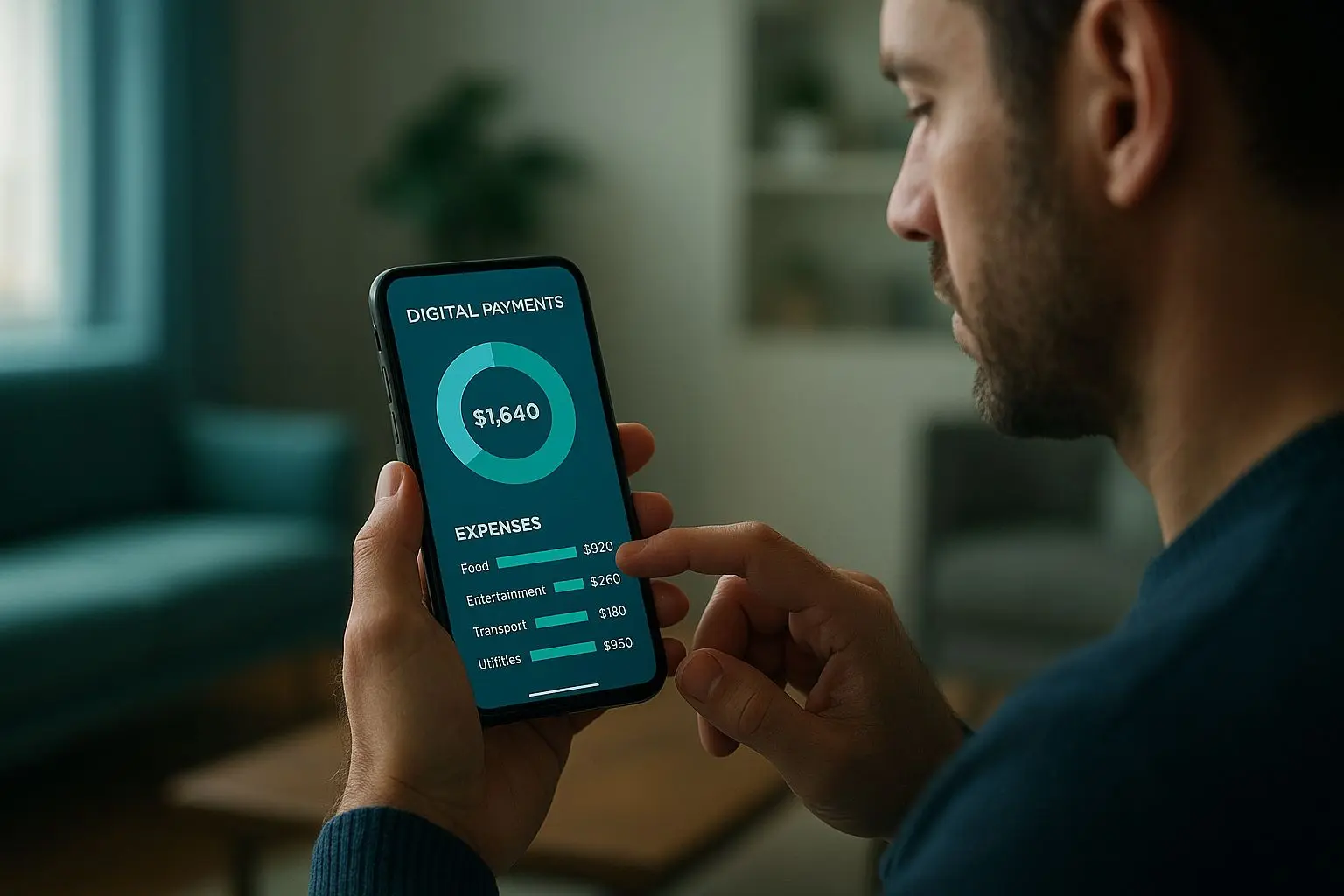 User checking spending chart for Betx payments in a mobile app