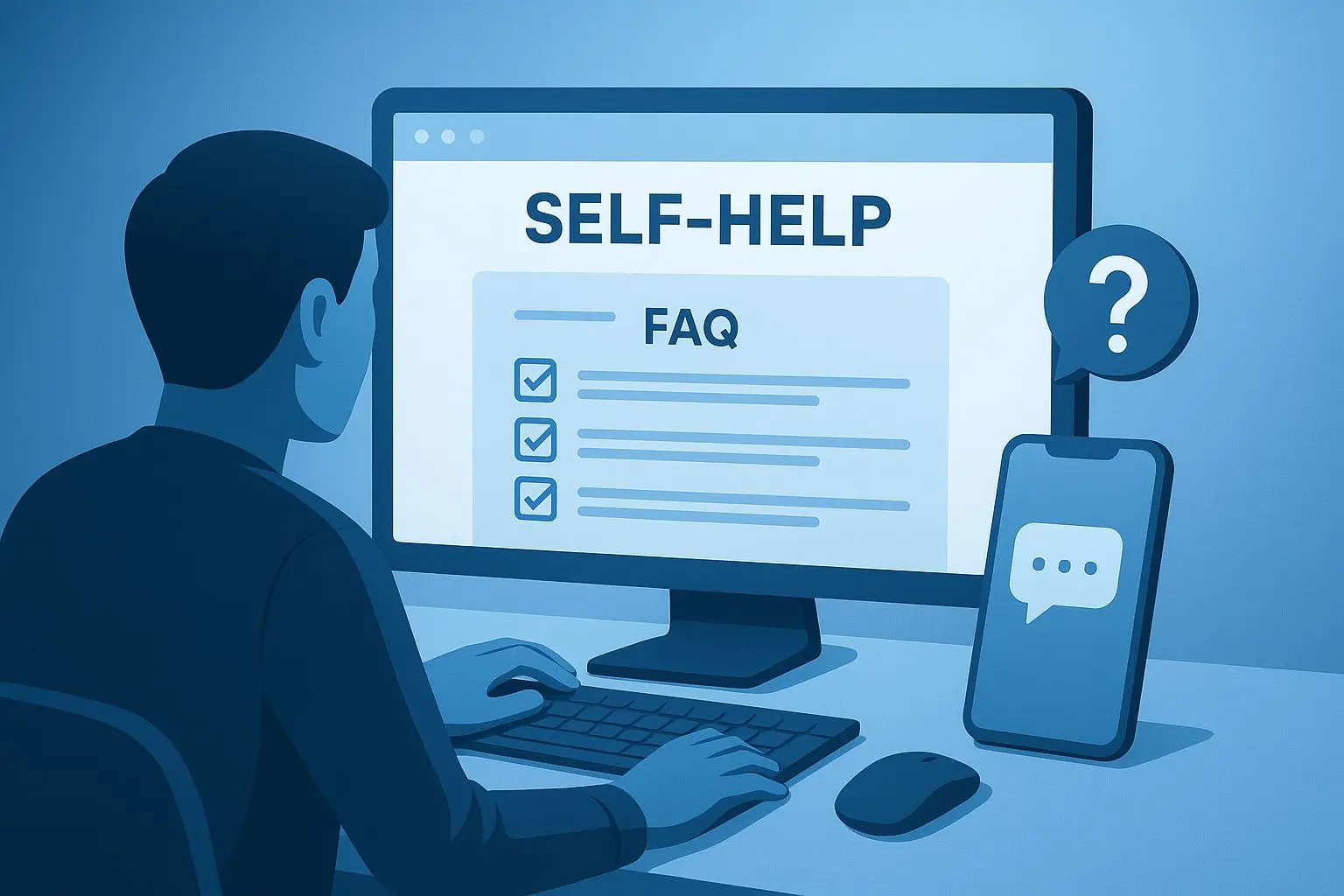 Player checking self-help steps on screen beside a support chat icon